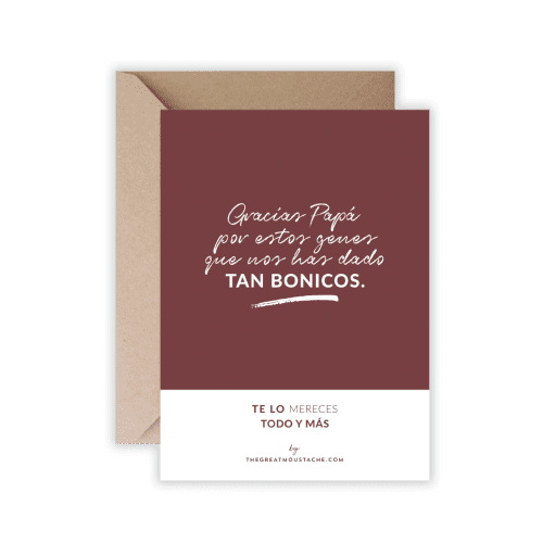 TARJETÓN A5 - GRACIAS PAPÁ POR ESTOS GENES TAN BONICOS