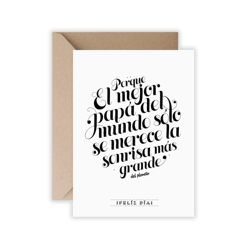 TARJETA - EL MEJOR PAPÁ DEL MUNDO SE MERECE LA SONRISA MÁS GRANDE DEL PLANETA + SOBRE KRAFT