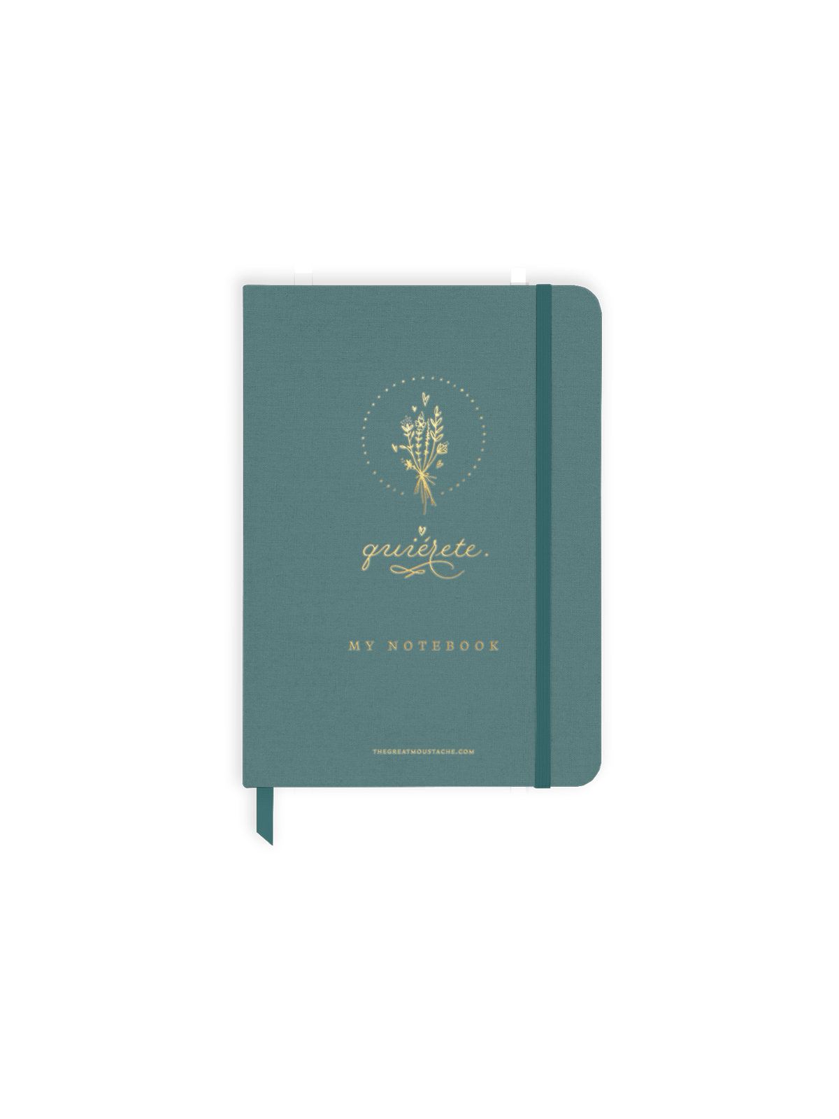 Cuaderno Entelado Quiérete A5 - Azul Verdoso