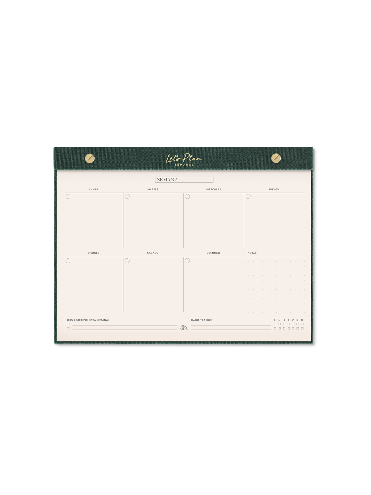 Notepad Semanal - Let's Plan - Verde Oliva