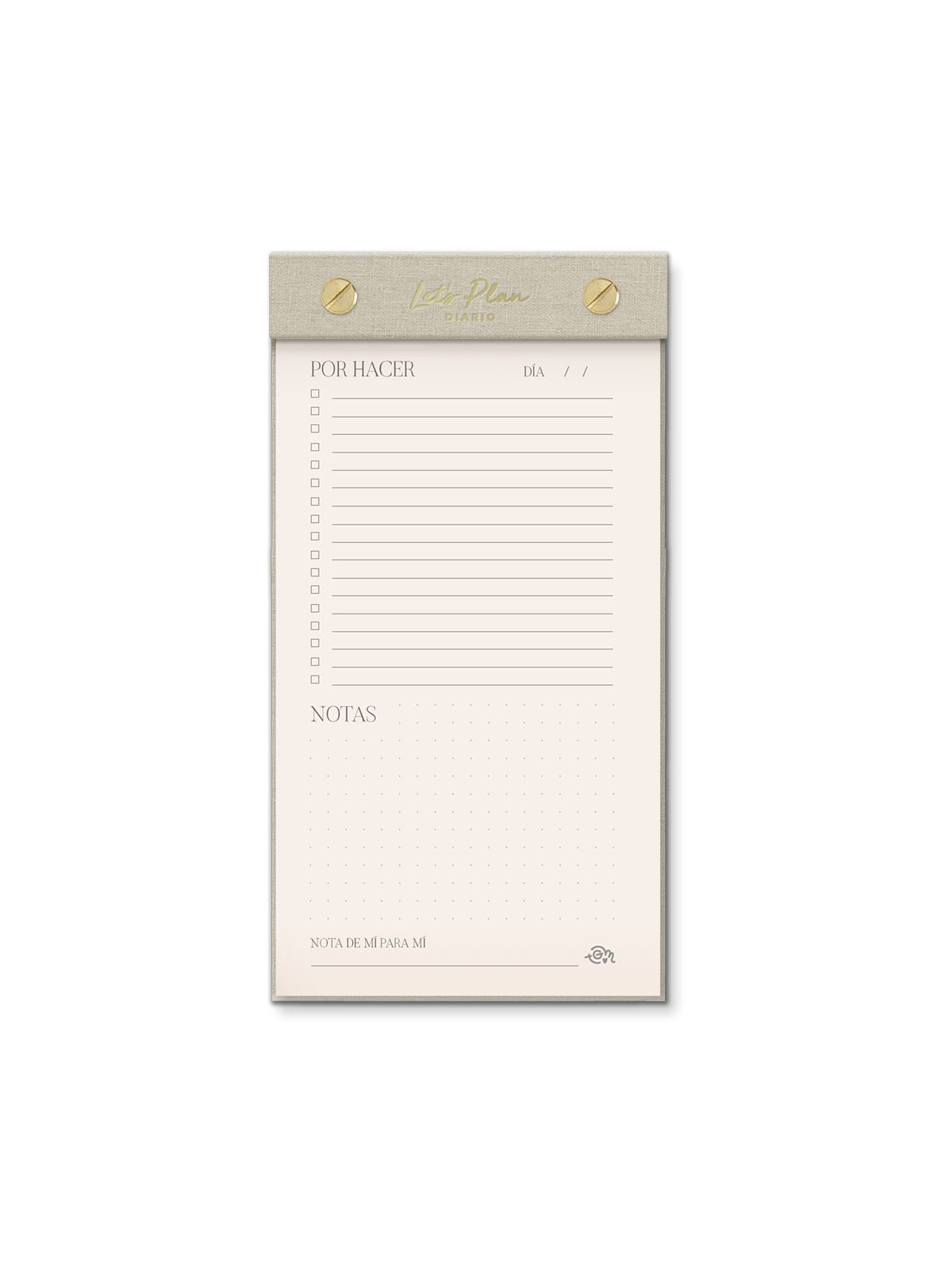 Notepad Diario - Let's Plan - Beige Arena