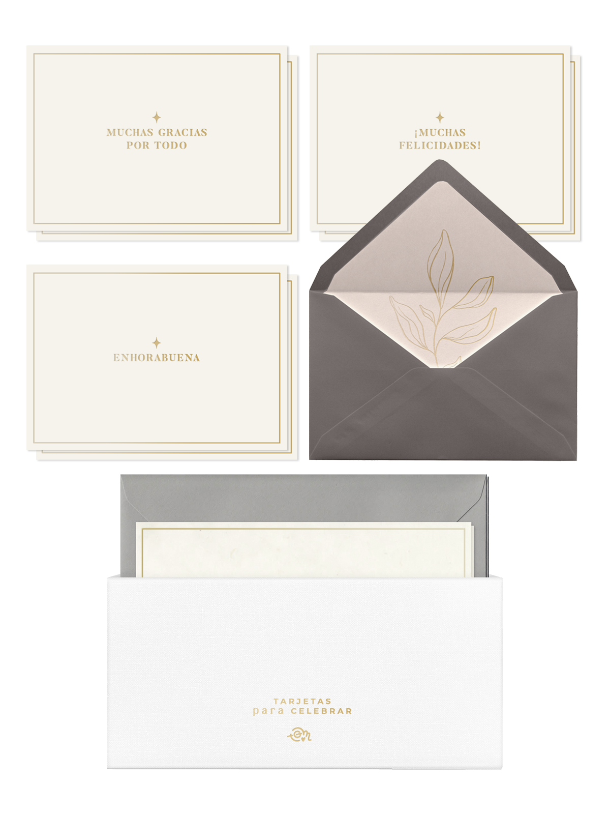 set tarjetas pure white