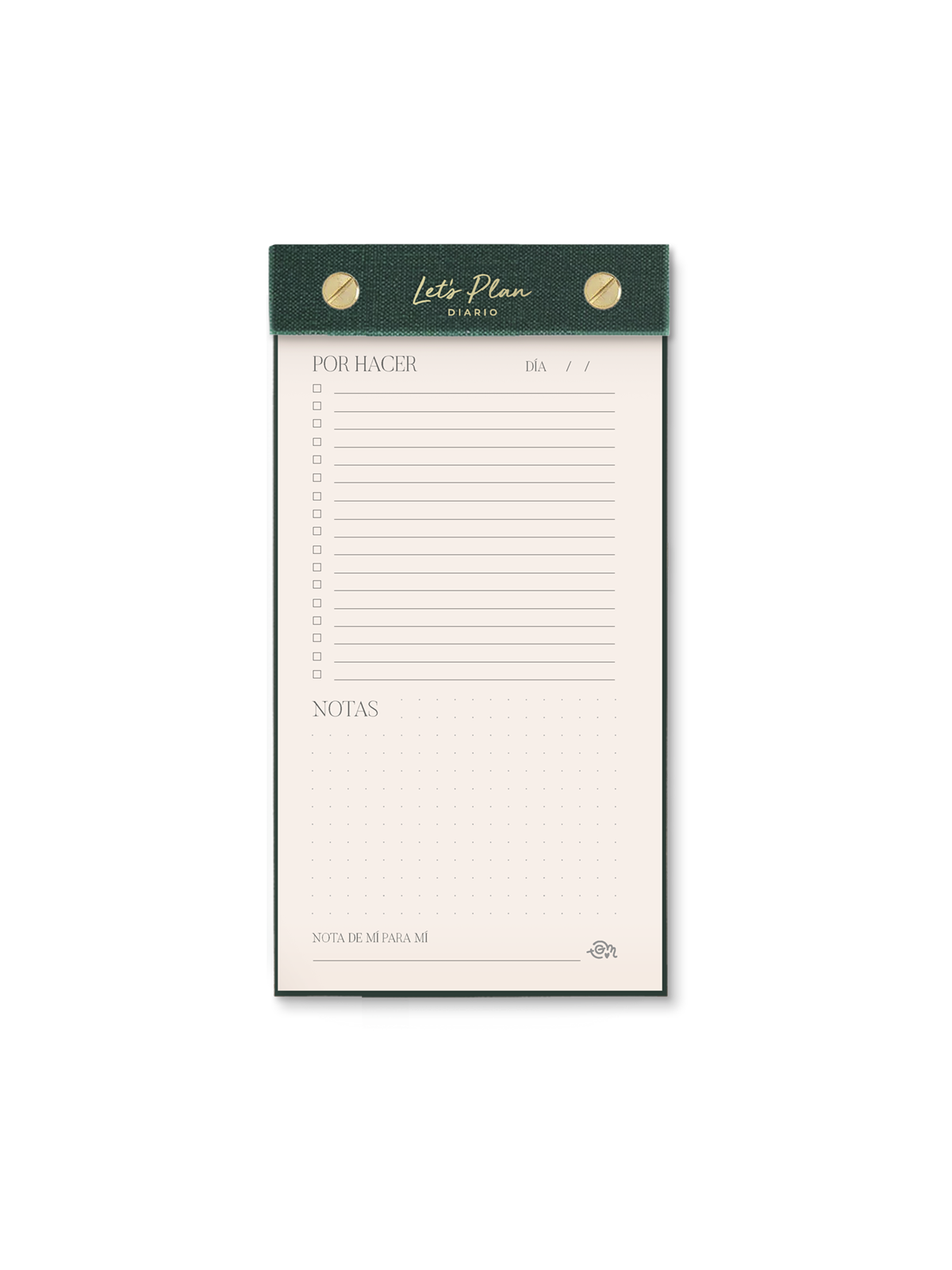 Notepad Diario - Let's Plan - Verde Oliva