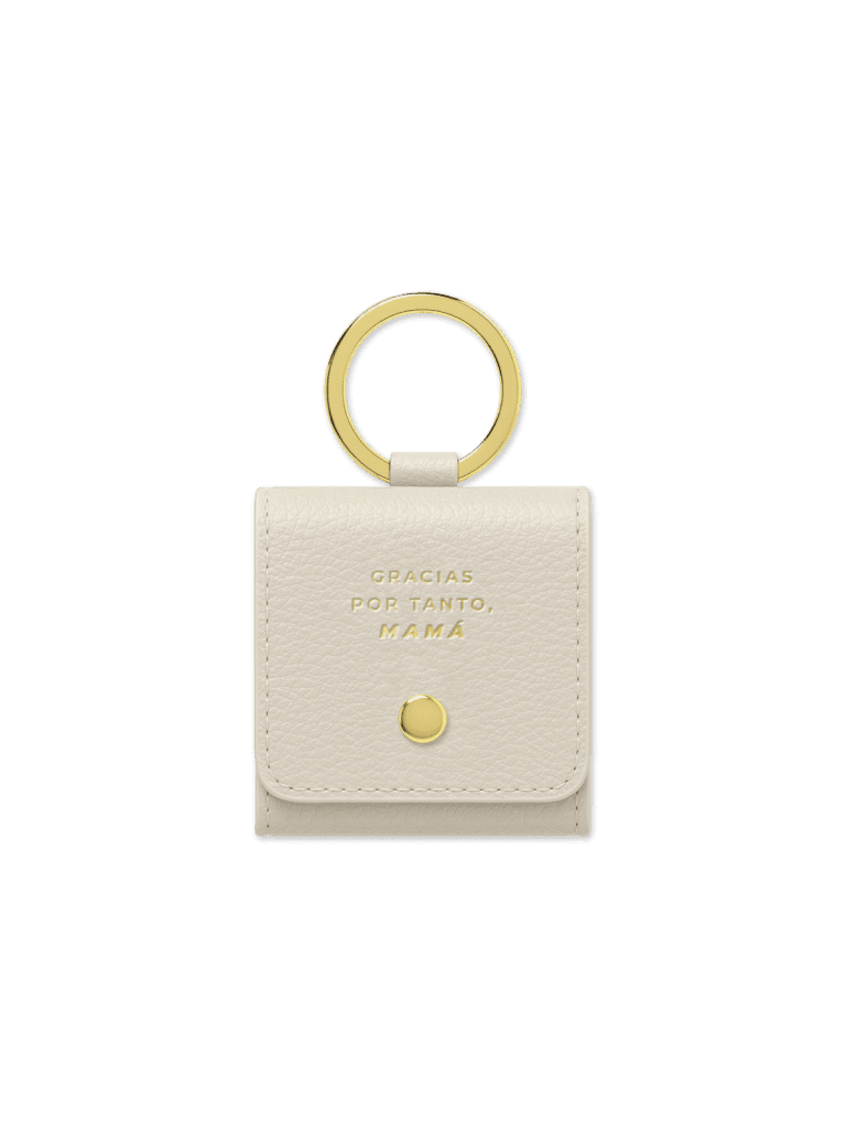 llavero portafotos cuero vergano mamá