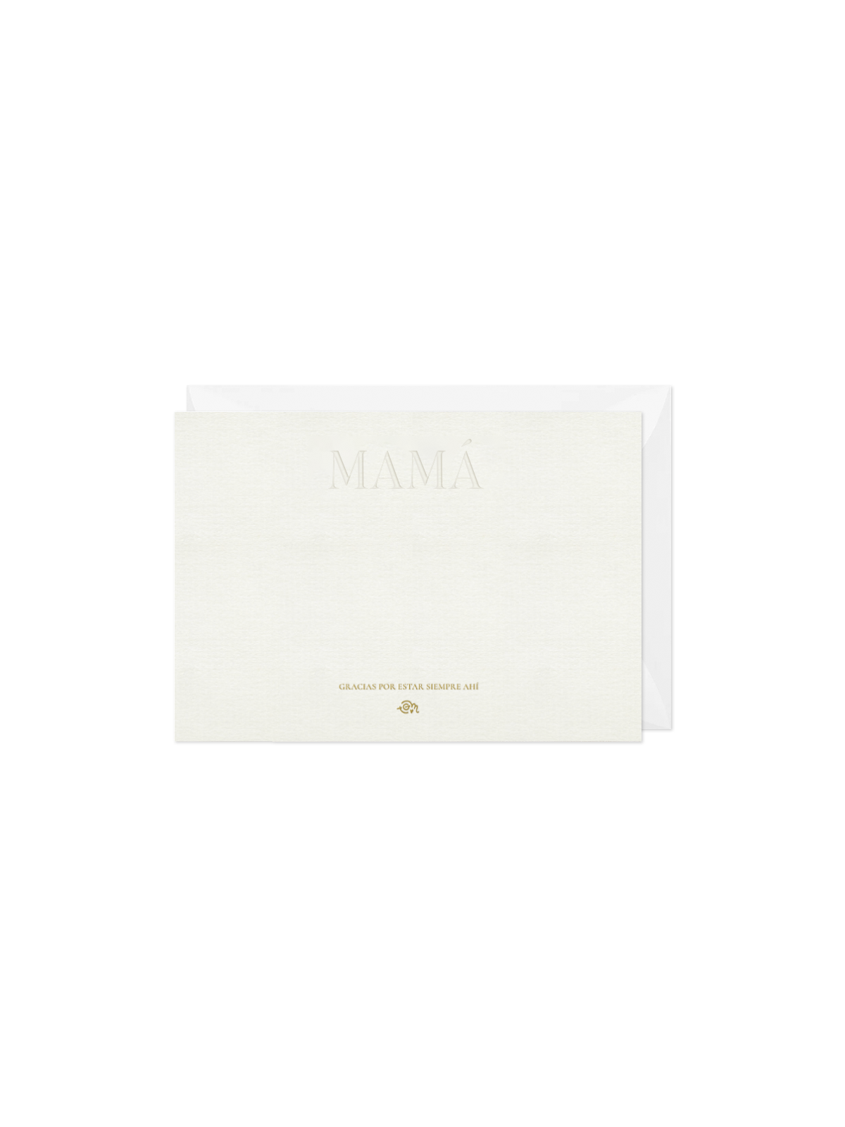Tarjeta Letterpress Mamá + sobre traslúcido
