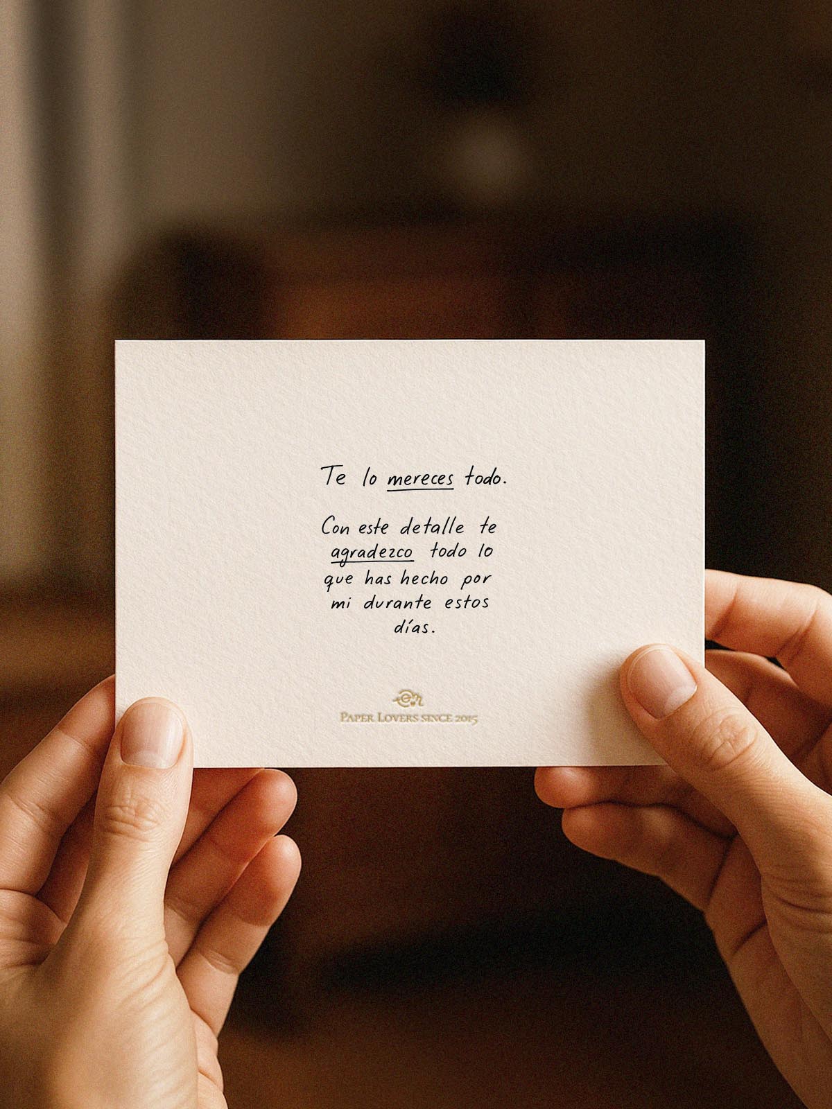 tarjeta de agradecimiento TGM Paper Lovers