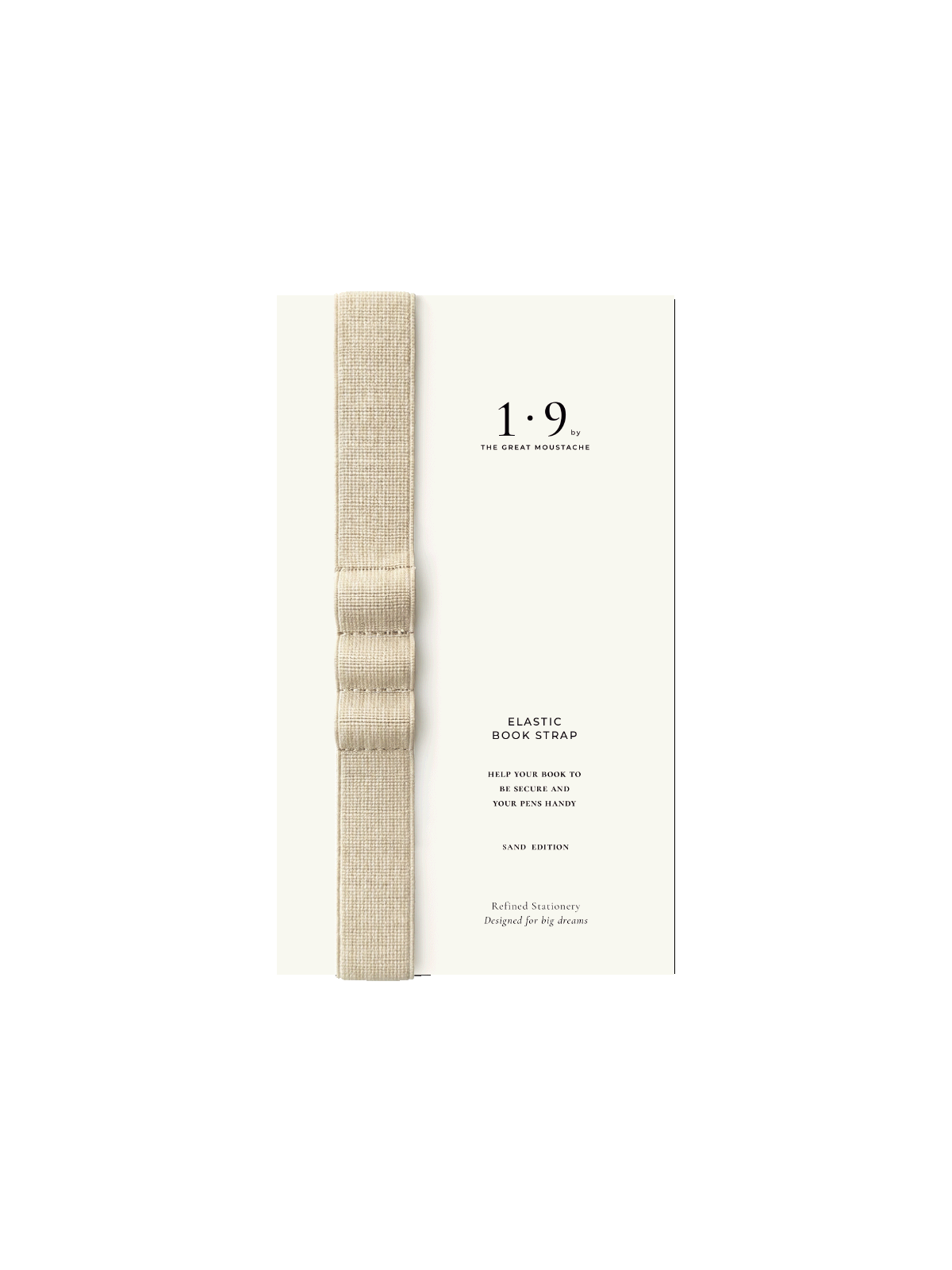 elastic strap color beige para cuaderno a5 the great moustache