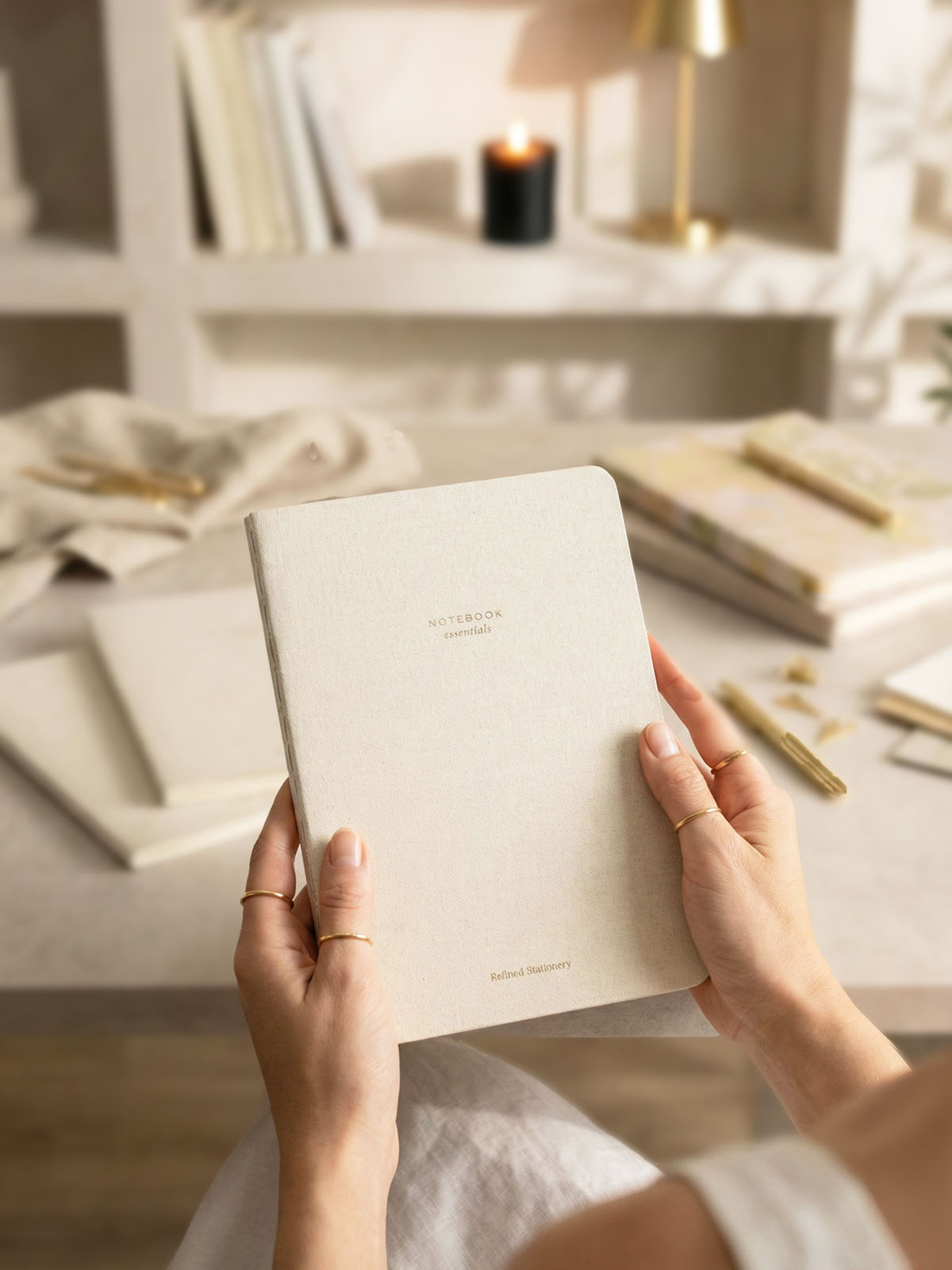 cuaderno a5 tapa blanda color arena the great moustache