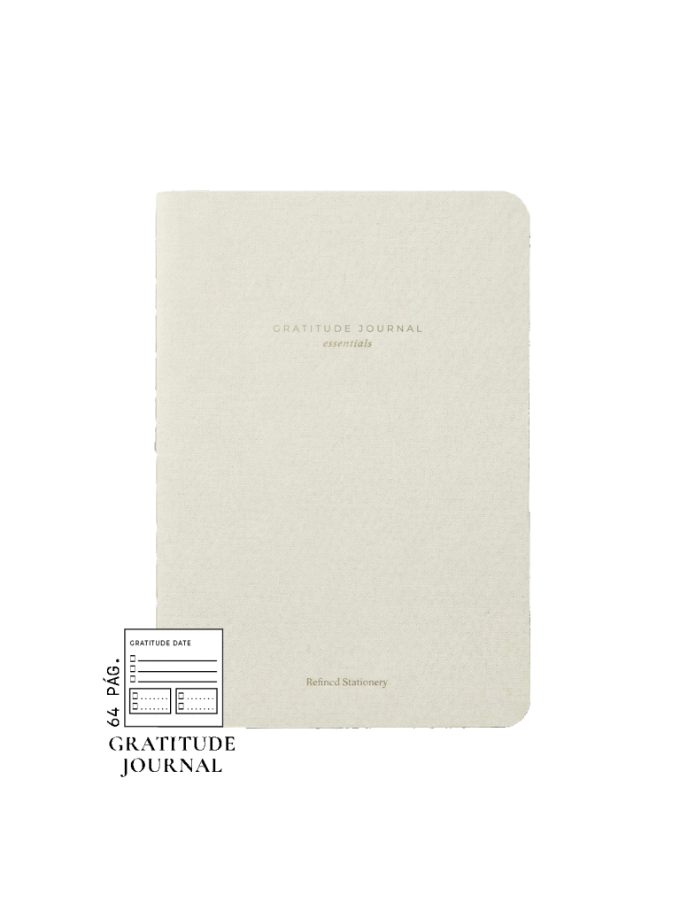 Diario de gratitud entelado color beige