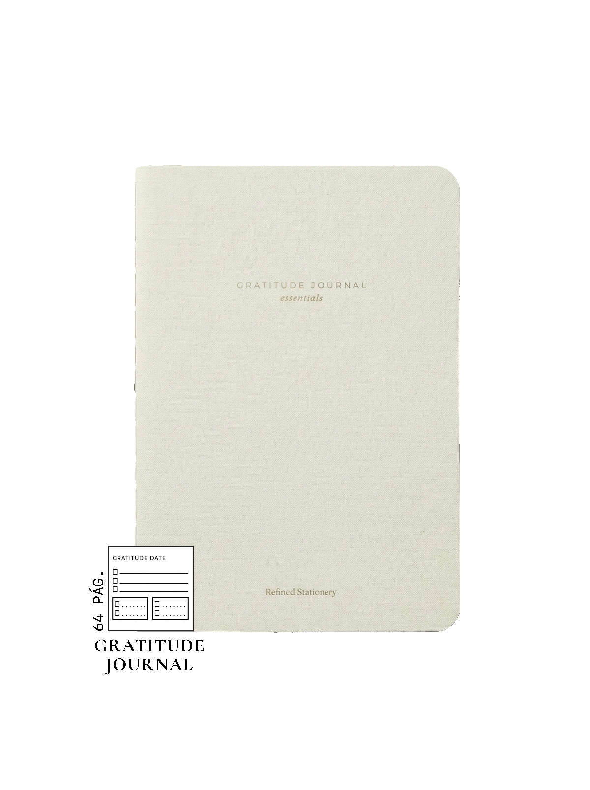 Diario de gratitud entelado color beige