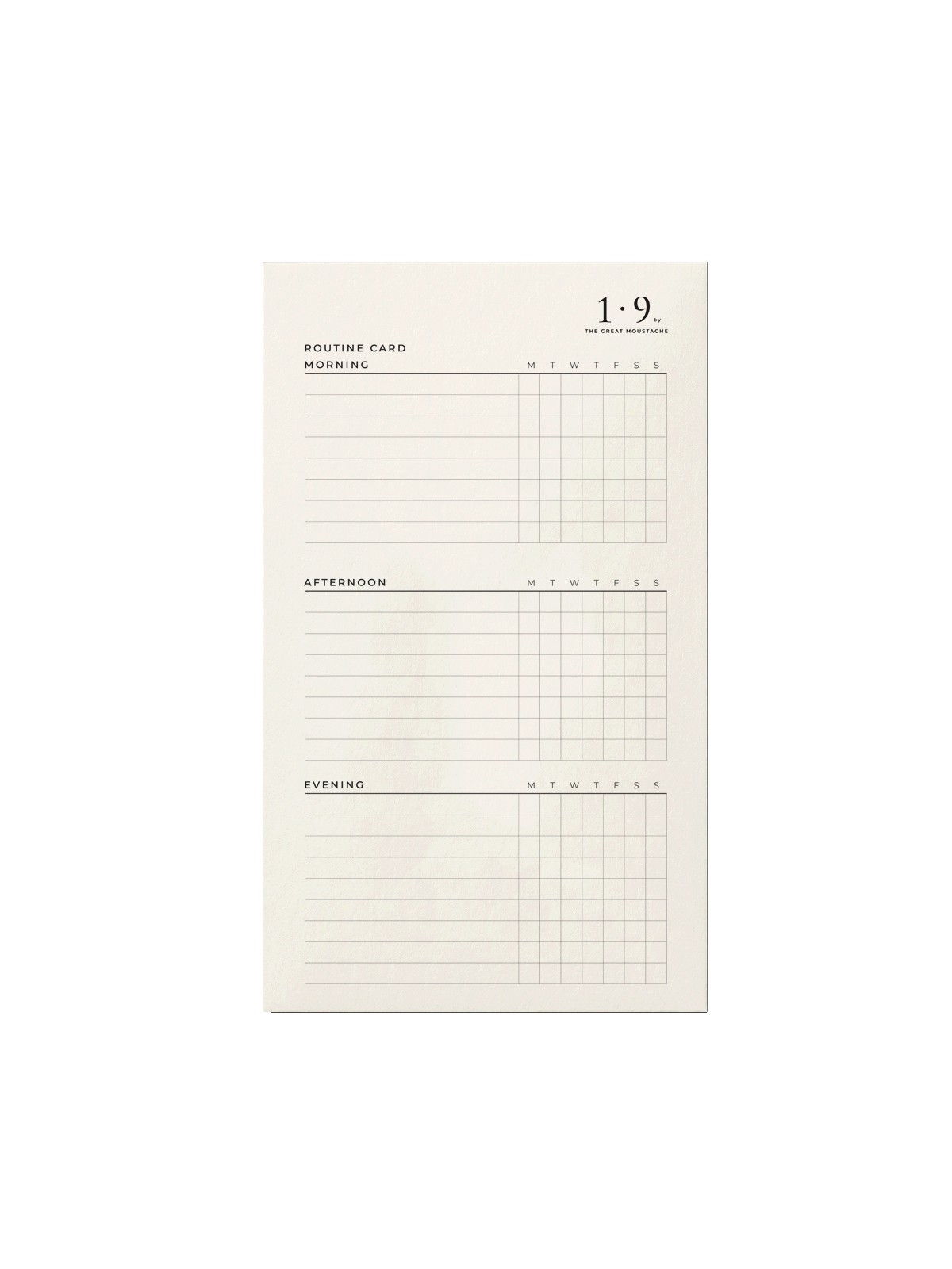 tarjeta de planificación semanal en papel