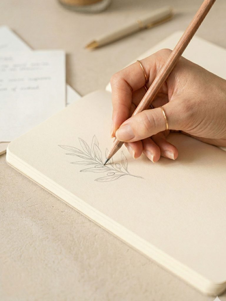 cuaderno de dibujo con hojas en color hueso y papel de alto gramaje
