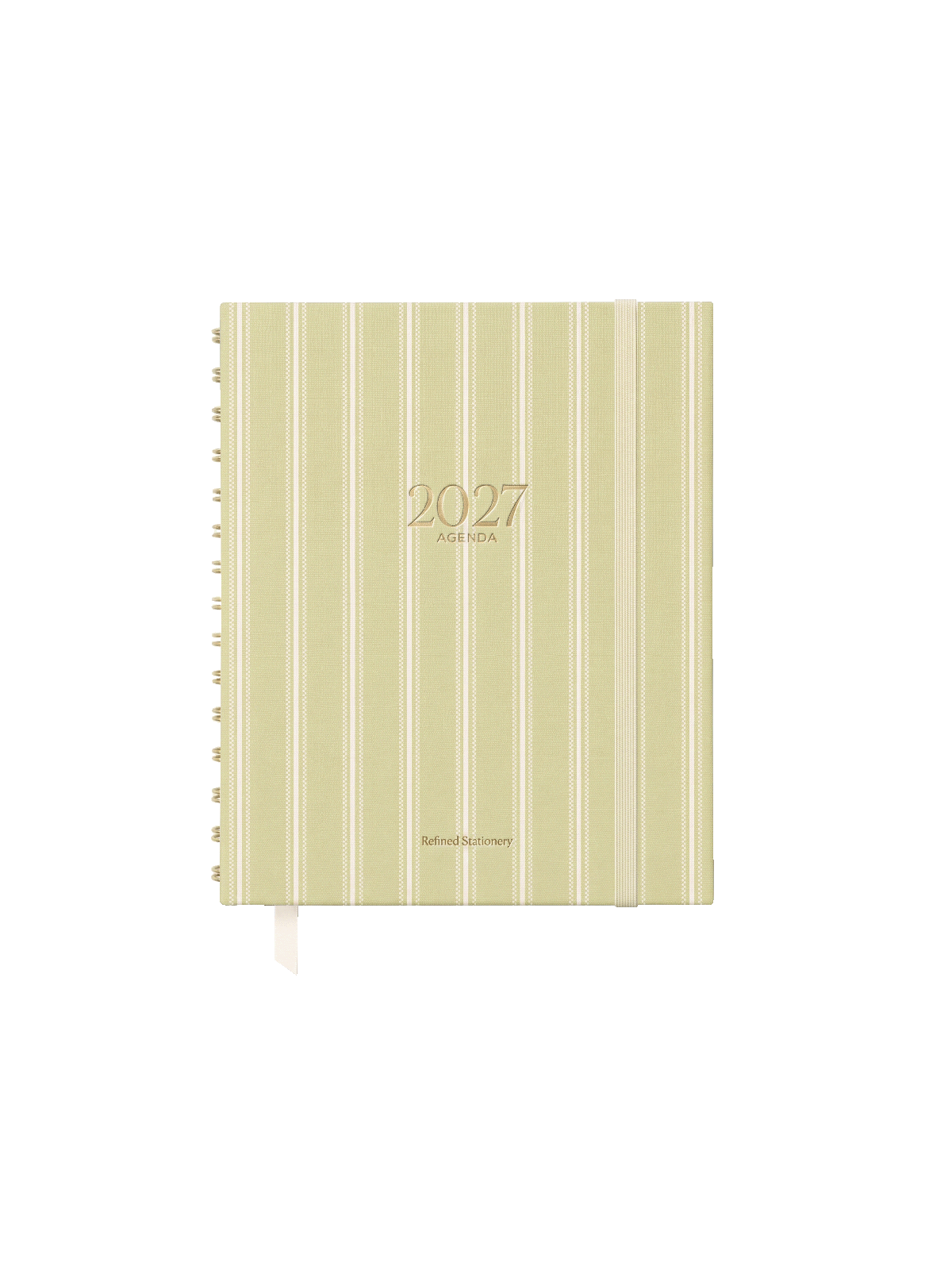 agenda entelada verde de rayas The Great Moustache