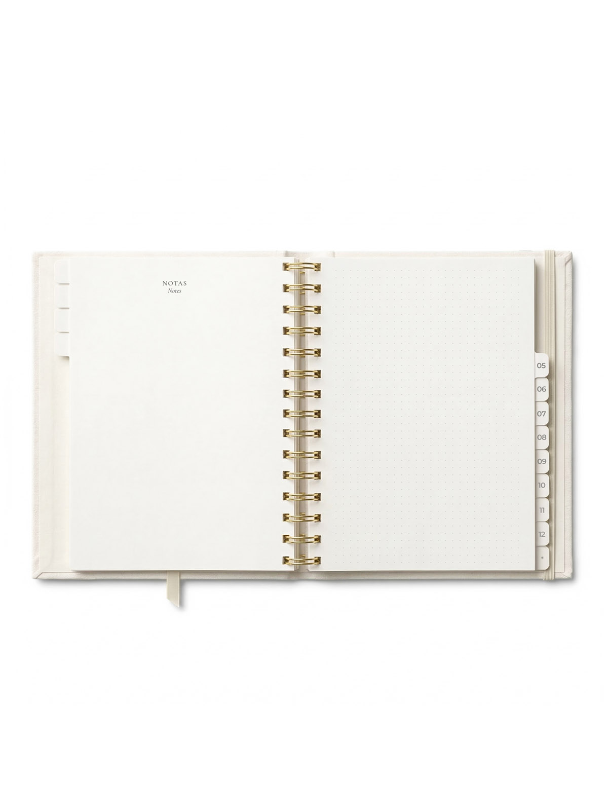 apartado de Notas e el interior agenda entelada The Great Moustache